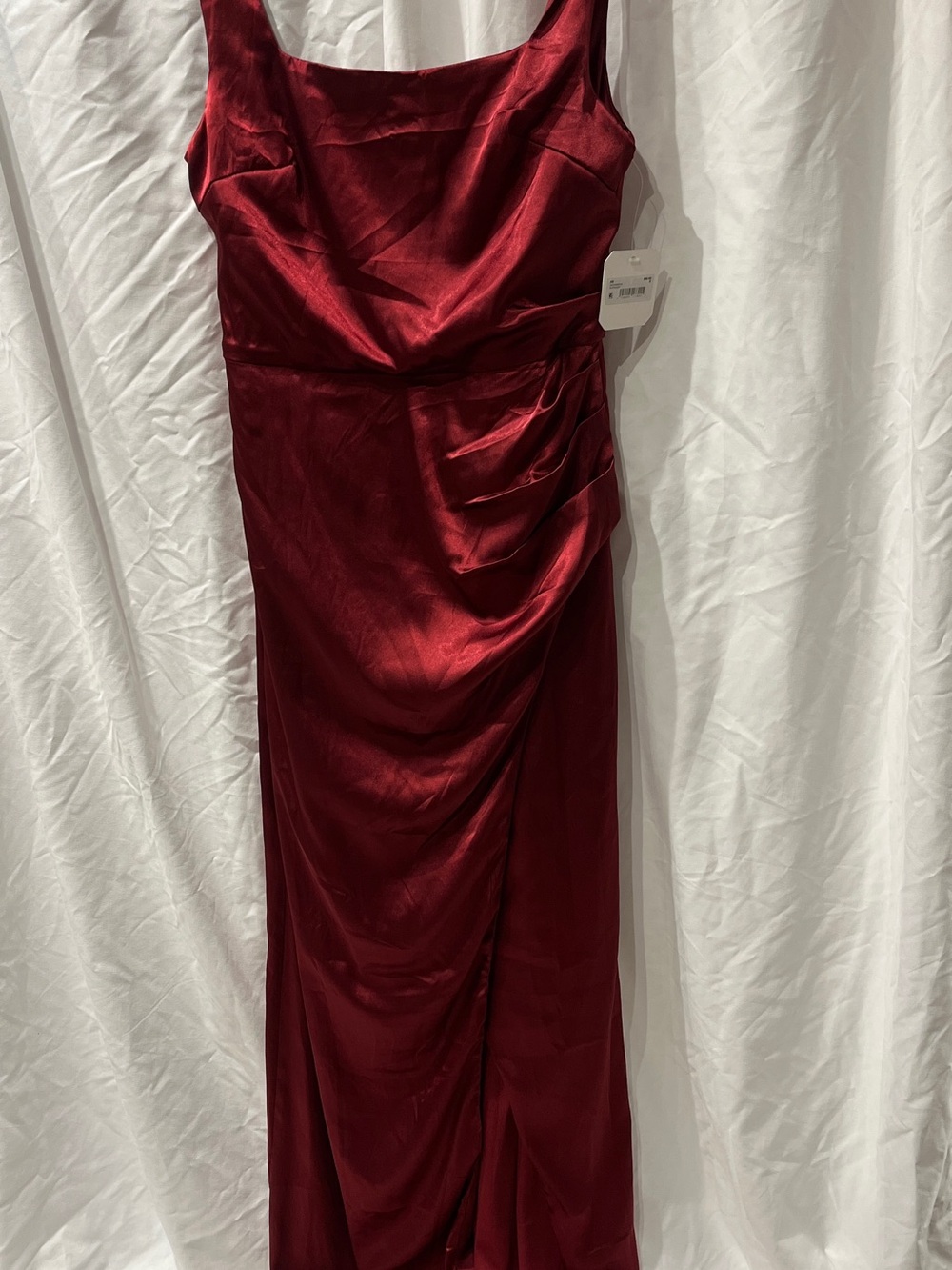 Altar'd State Deep Red Satin Maxi Dress